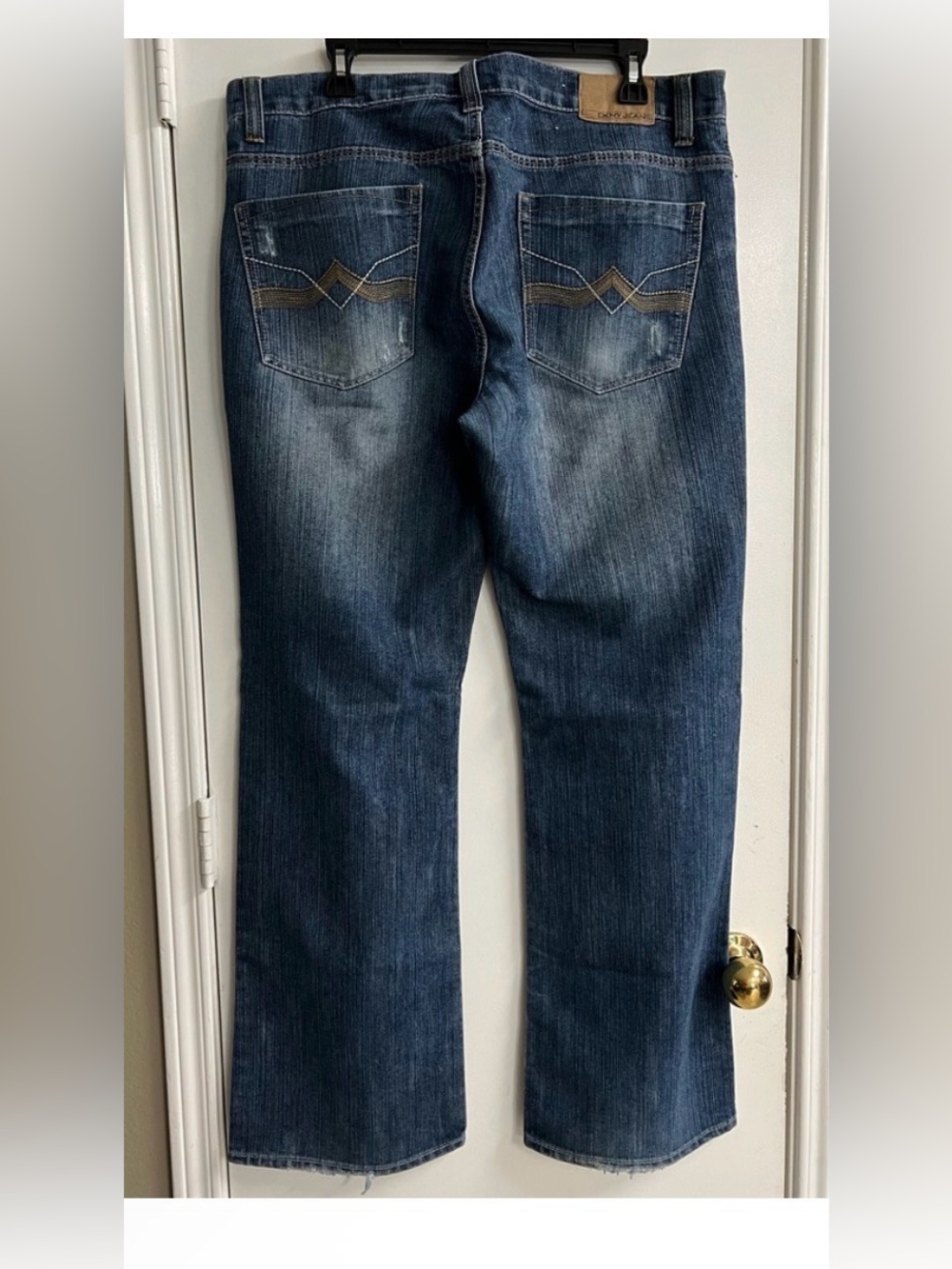 DKNY Men’s Faded Blue Boot Cut Jeans
